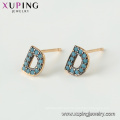 94997 xuping China wholesale women imitation jewelry magnet letter d stud earring with 18k plated